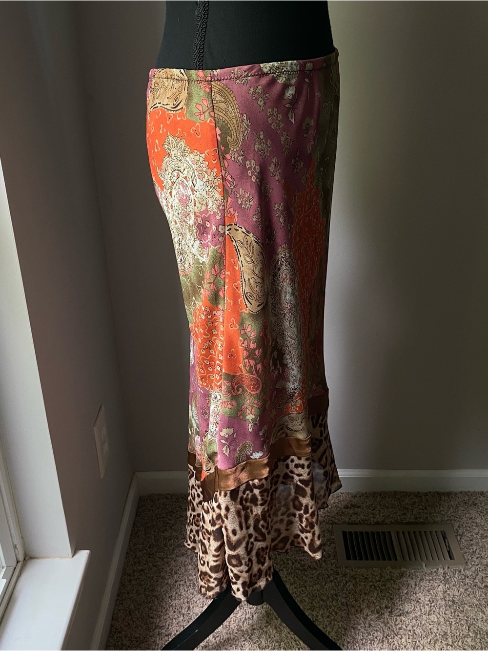 Vintage S.L.B. medium Fairycore leopard paisley hi-low skirt - Picture 4 of 11